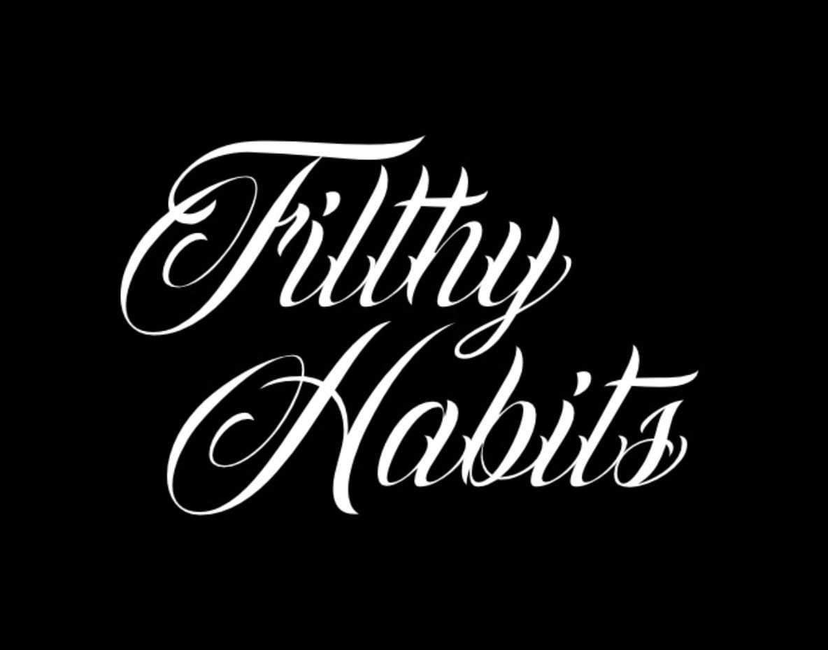 Filthy Habits Rear Window Sticker White