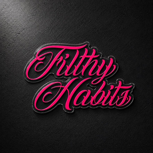 Filthy Habits Rear Window Banner Pink