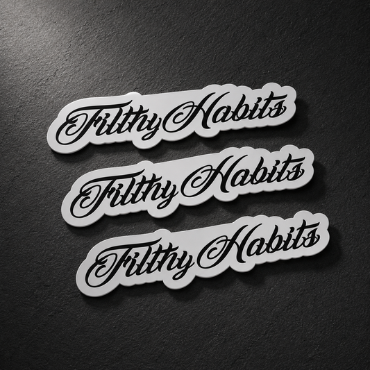 Filthy Habits Label Sticker Black x3