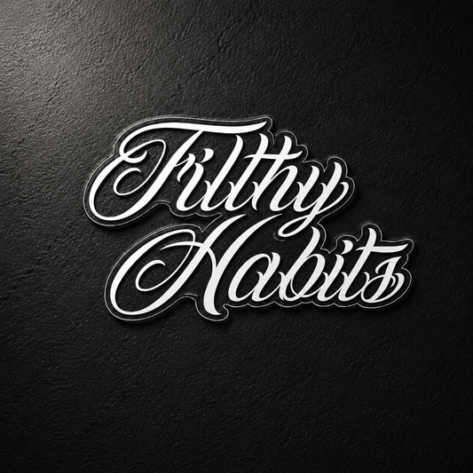 Filthy Habits Rear Window Sticker White
