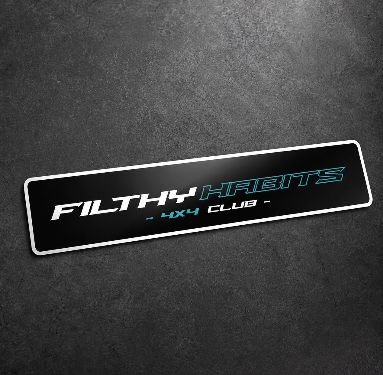 Filthy Habits Blue & Black Window Banner