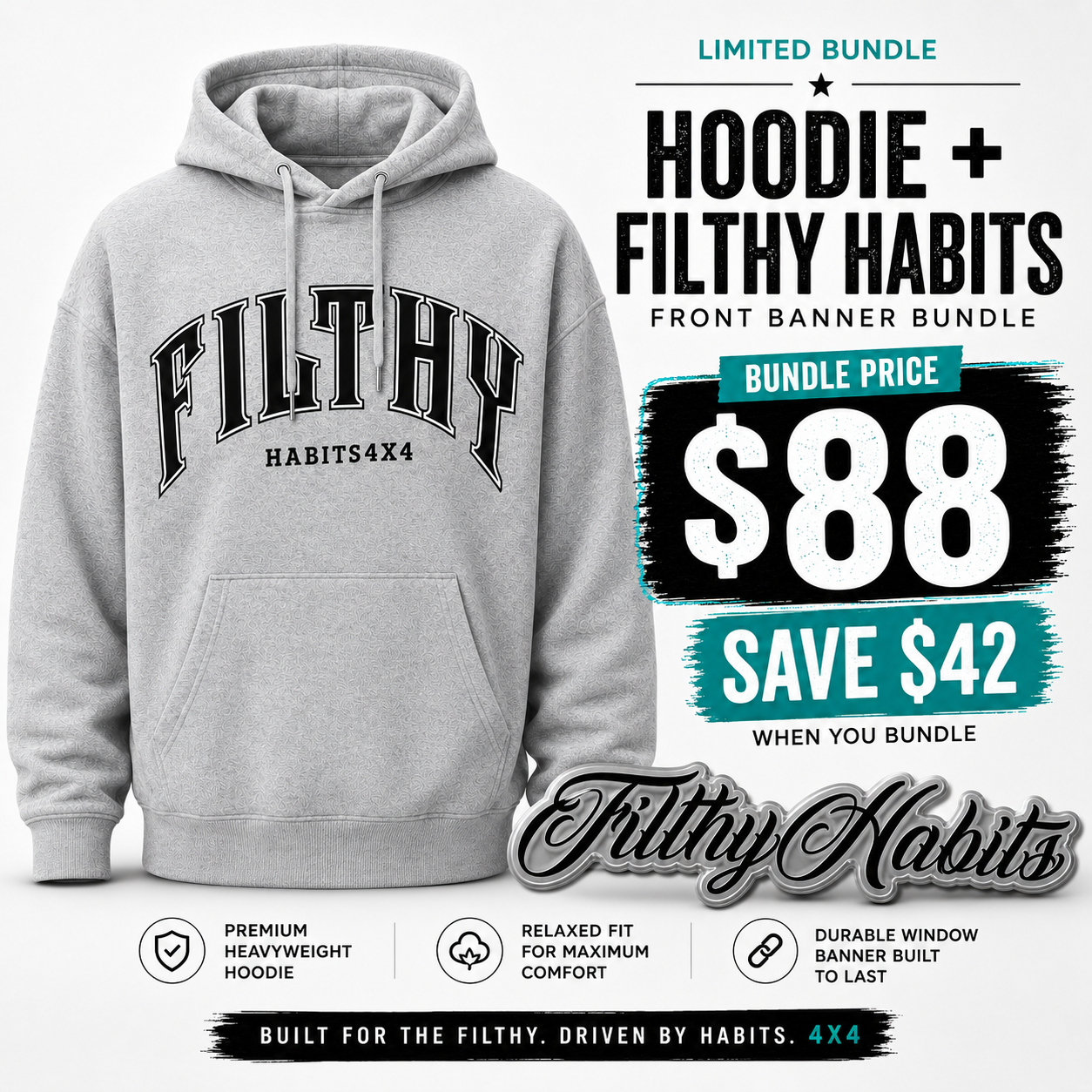 Hoodie and Front Window Banner